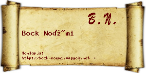 Bock Noémi névjegykártya