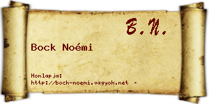 Bock Noémi névjegykártya